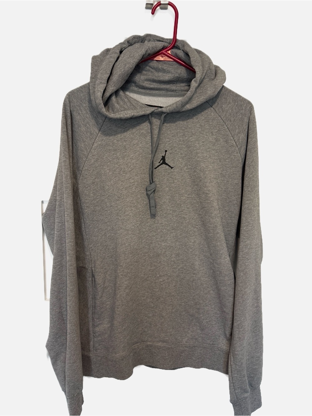 Jordan Men's Gray Pullover Hoodie with Black Jumpman